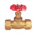 Lead Free Rough Iron Red Handwheel Brass Flow Stop Valve